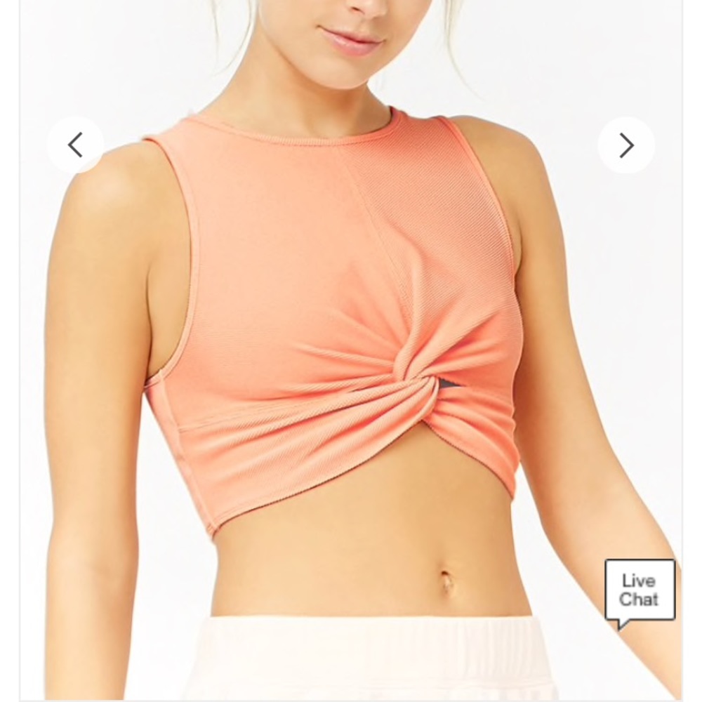 Active twist-front crop top